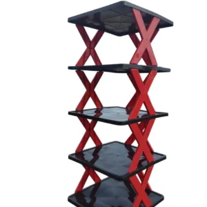 5 Layer Shoe Rack (Black & Red)